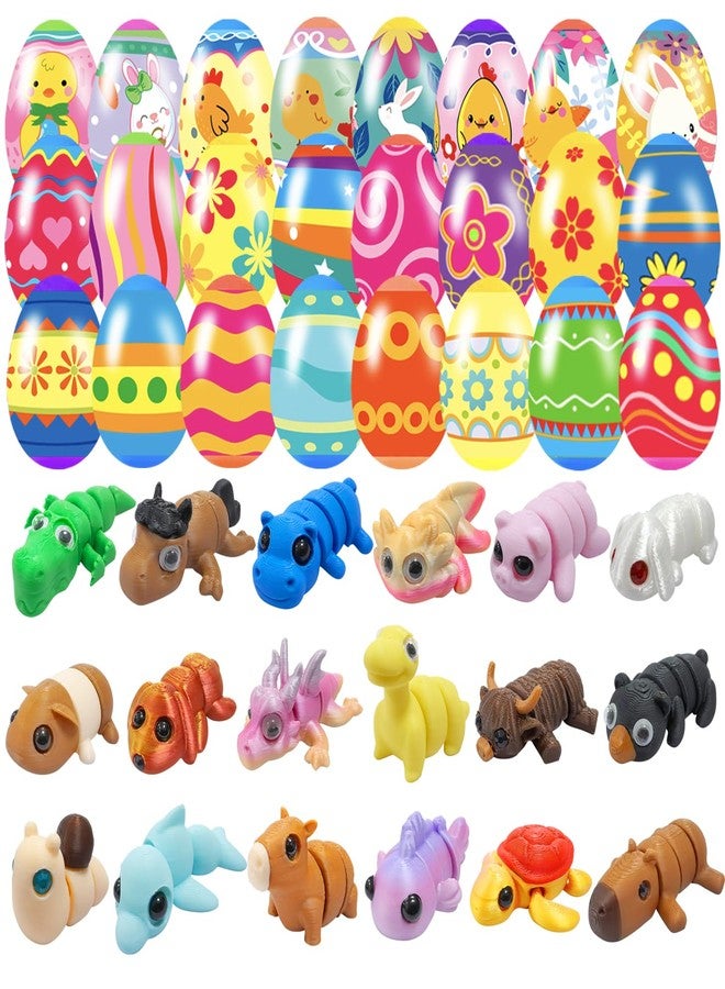 Cherislpy 18 Pcs Easter Eggs with 3D Print Animal Prefilled Easter Eggs with Toys Inside Easter Egg Fillers for Kids Boys Girls Easter Basket Stuffers Party Favors Easter Egg Hunt - Image 1